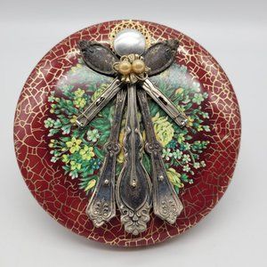 Vintage Handmade Silverware Jewelry Angel Wall Decor OOAK Fairy Gift Cottagecore